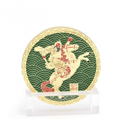 Kwan Kung Riding A Horse Mini Plaque Front