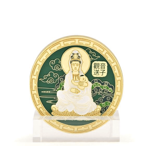 KWAN YIN HOLDING A BABY MINI PLAQUES Front